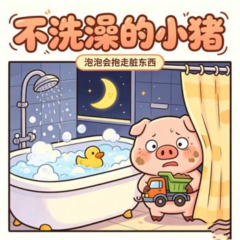 不爱洗澡的小花猪