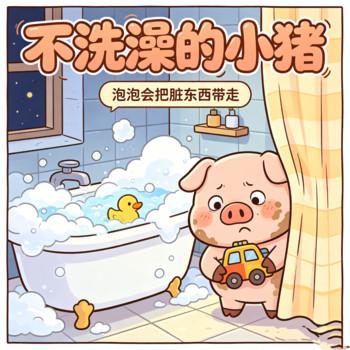 不爱洗澡的小猪