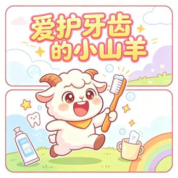 爱护牙齿的小山羊