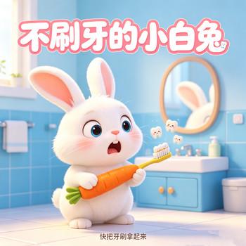 偷懒不刷牙的小白兔