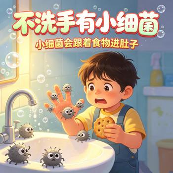 不洗手，小细菌跑进肚子