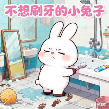 不想刷牙的小兔子