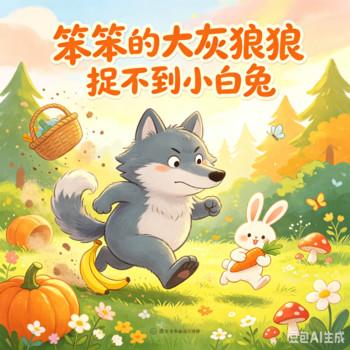 笨笨的大灰狼捉不到小白兔