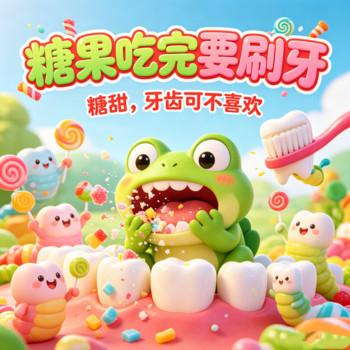 吃完糖果要刷牙